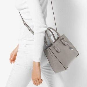 Michael Kors Grey Leather Mercer Crossbody Satchel Tote NWOT 8.5 x 8